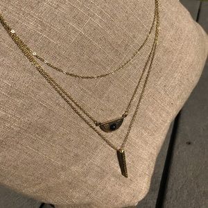 Three Chain Long Necklace